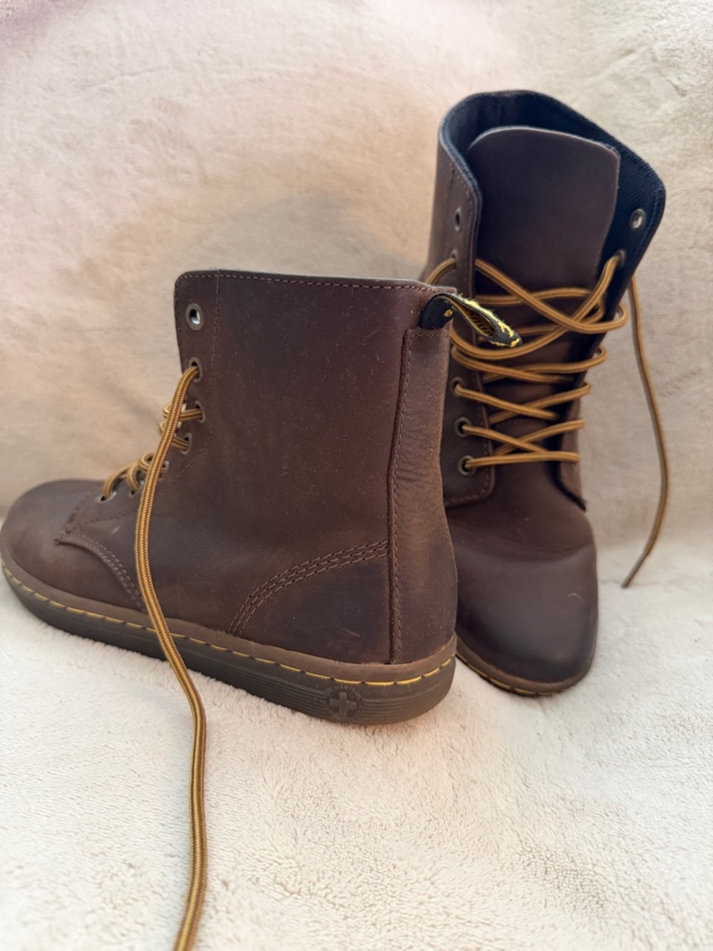 Dr. Martens Brown Leather Lace-Up Ankle Boots with Tan Laces